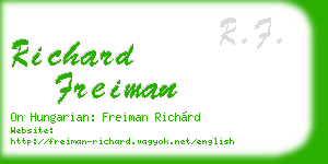 richard freiman business card